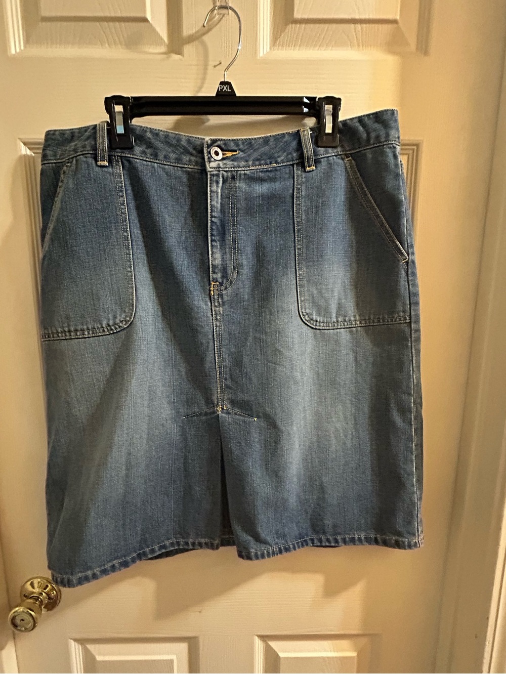Classic Denim Skirt in Medium Blue